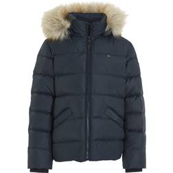 Tommy Hilfiger Essential Faux Fur Down Hooded Jacket - Desert Sky (KG0KG07399DW5)