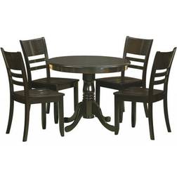 East West Furniture Antique ANLY5-CAP-W Cappuccino Dining Set 36" 5