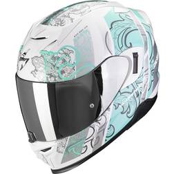 Scorpion Exo-520 Evo Air Fasta Helm - Weiß/Hellblau
