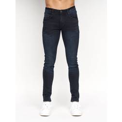 Duck and Cover Mens Maylead Slim Fit Jeans Blue Black Blue Black