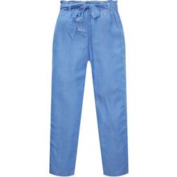 Tom Tailor Women's Relaxed Tapered Trousers - Bright Mid Blue Chambray