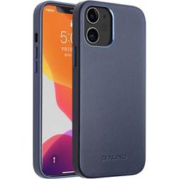 Qialino Premium iPhone 12 Mini Læder Cover Blå