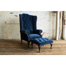 JVMoebel Luxury Blue Sessel 133cm