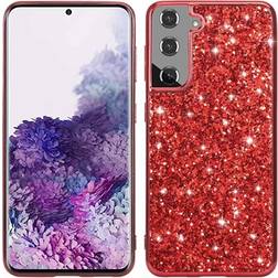 MTP Products Samsung Galaxy S21 FE 5G Glitter Series Hybrid Cover Rød