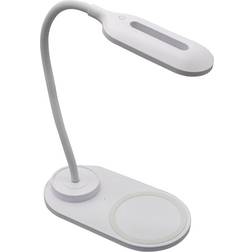 Denver LQI-55 LED table lamp, white, CCT, USB, QI