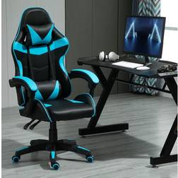 MCC BLUE Swivel Gaming Chair Faux Leather Desk Tilt Chair A Blue
