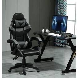 MCC GREY Swivel Gaming Chair Faux Leather Desk Tilt Chair A Grey