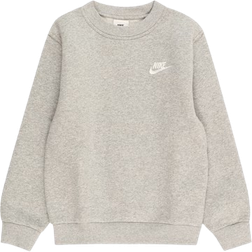 Nike Kid's Sportswear Club Fleece Sweatshirt - Dark Gray Heather/White