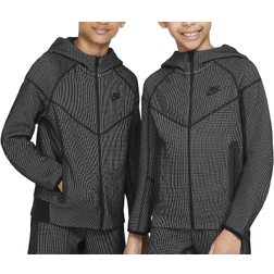 Nike Kid's Sportswear Tech Fleece Winterized Full Zip Hoodie - Black/Light Smoke Grey/Black