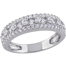 Gem & Harmony Anniversary Band Ring - Silver/Sapphire