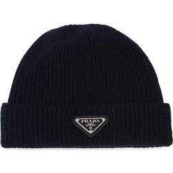 Prada Men's Wool And Cashmere Beanie - Blue