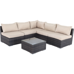 Furniture One 6 Piece Garden Sofa Outdoor Lounge Set, 1 Table incl. 5 Sofas