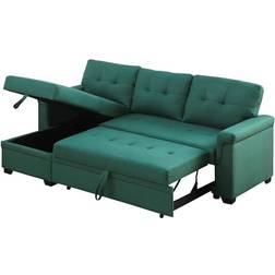 Lilola Home Sleeper Sectional Green Sofa 46" 3 Seater