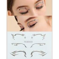 Shein 1pc 3d Silver Hot Stamping Jelly Sticker For Eye & Face
