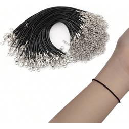 Shein 50pcs 17cm Black Leather Bracelet Cords