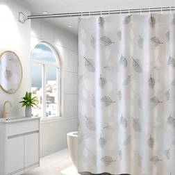 Shein 1pc PEVA Shower Curtain, Modern Leaf Pattern