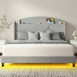 Belleze King Bed Frame Upholstered