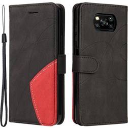 MTP Products Bi-Color Series Xiaomi Poco X3 Pro/X3 NFC Etui med Pung Sort