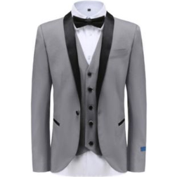 Gino Vitale Men's 3-Piece Premium Shawl Lapel Slim Fit Tuxedo Grey Grey