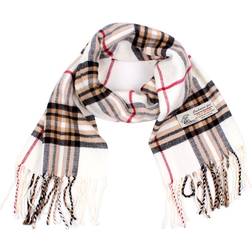 TZ Promise Classic Warm Plaid Scarves - White