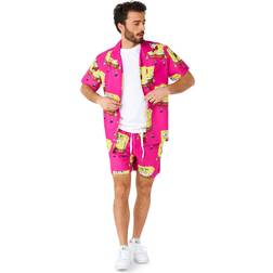 OppoSuits Men's Short-Sleeve SpongeBob Graphic Shirt & Shorts Set Pink Pink