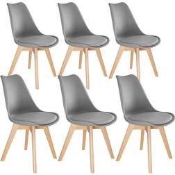 tectake Egg Grey Kitchen Chair 82.5cm 6pcs