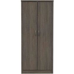 SECONIQUE Lisbon Black Wood Grain Wardrobe 81.5x187cm