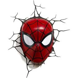 3D Light FX Spider Man Mask 3D Deco with Crack Sticker Vegglampe