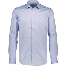 Lindbergh Plain Fine Twill Shirt - Light Blue