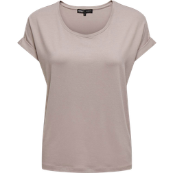 Only JDY Damen Einfarbiges T-Shirt Basic Rundhals Ausschnitt Kurzarm Top Short Sleeve Oberteil ONLMOSTER, Farben:Altrosa, Größe:S