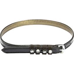 Imperial Pardouz Leather Spur Straps in Black pPatent Metallic