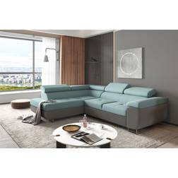 Fun furniture Jade Dark Gray/Sea Green Sofa 275cm 5-Sitzer