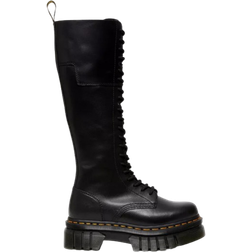 Dr. Martens Audrick 20-Eye Leather Knee High Platform Boots - Black