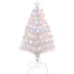 Homcom Pre-Lit Artificial White Christmas Tree 90cm