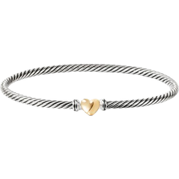 David Yurman Classic Cable Heart Station Bracelet - Silver/Gold