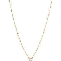 Georg Jensen Signature Pendant Necklace - Gold/Diamond