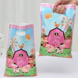 Shein 10pcs Pink Farm Animals Gift Bag