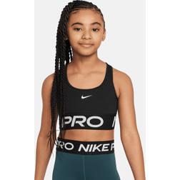 Nike Pro Swoosh Dri-FIT Sport-BH für Mädchen Schwarz