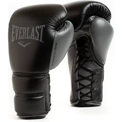 Everlast Unisex Vuxen Boxningshandskar Powerlock Pro Lace Träningshandske, Svart, 14oz