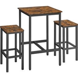 Vasagle Rustic Brown Black Dining Table Set