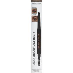 Makeup Revolution Duo Brow Definer Pencil Dark Brown Shade: Dark Brown