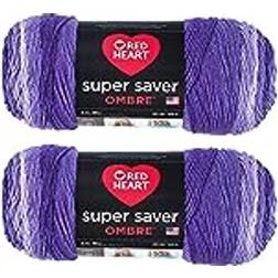 Red Heart Red Heart Super Saver Jumbo Yarn, 2 Pack, Violet Ombre 2 count