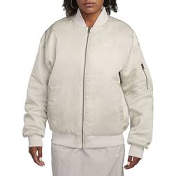 NIKE Women's Sportswear Reversible Varsity Bomber Jacket - Light Orewood Brown/Sail