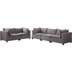 Lilola Home Madison Collection 81400-5 Light Gray Sofa 120.5" 5 Seater