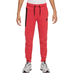 Nike Older Kid's Sportswear Tech Fleece Pants - Light University Red Heather/Black/Black (FD3287-672)