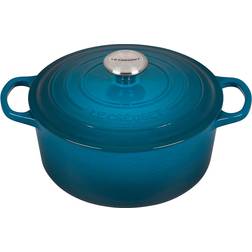 Le Creuset Deep Teal Signature Cast Iron Round con tapa 4.2 L 24 cm