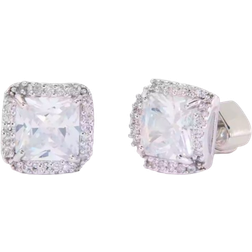 Kate Spade That Sparkle Princess Cut Large Studs - Silver/Transparent