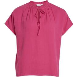 Vila Nia New Short Sleeve Top - Pink