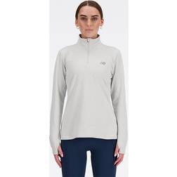 New Balance Sport Essentials Space Dye Half Zip T-shirt White Woman