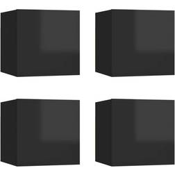 vidaXL 804504 High Gloss Black Wall Cabinet 30.5x30cm 4pcs